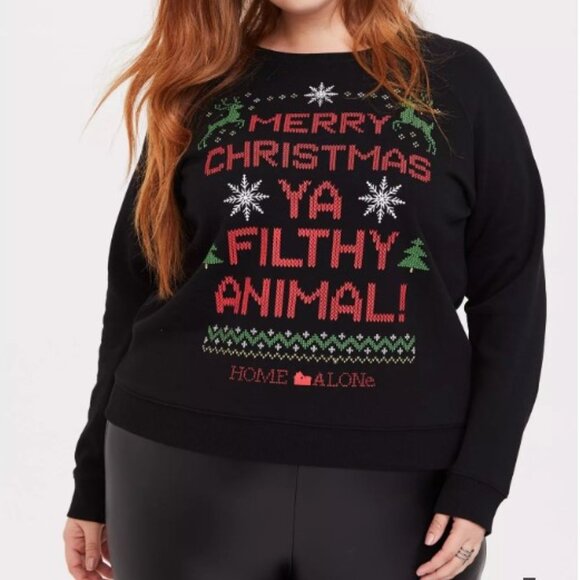 Torrid size 4 Home Alone Black Raglan Holiday Sweatshirt - Picture 3 of 10